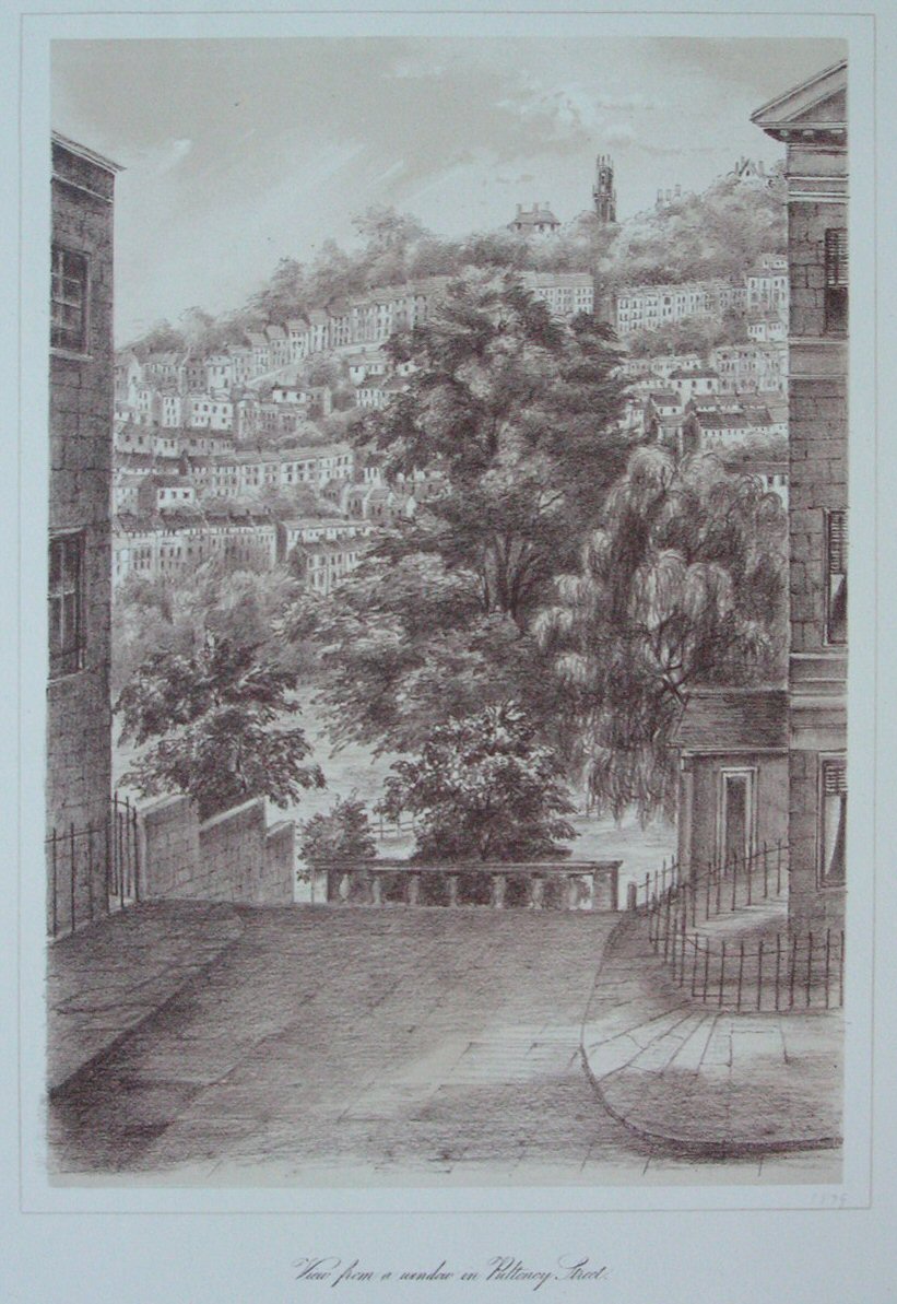 Lithograph - View from a window in Pulteney Street